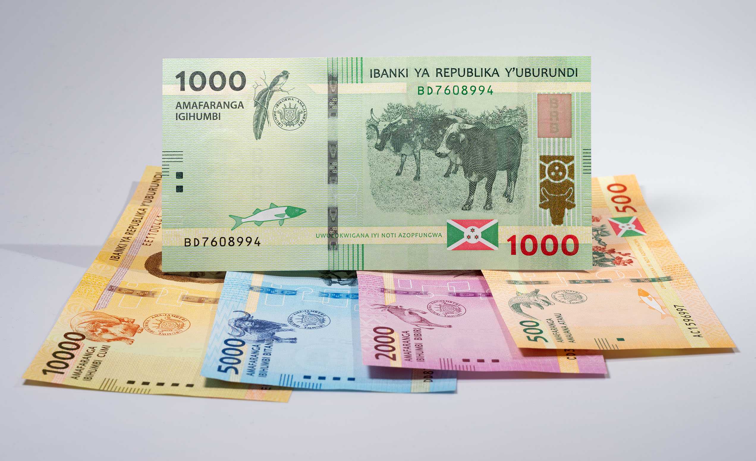 The complete Burundi banknote series