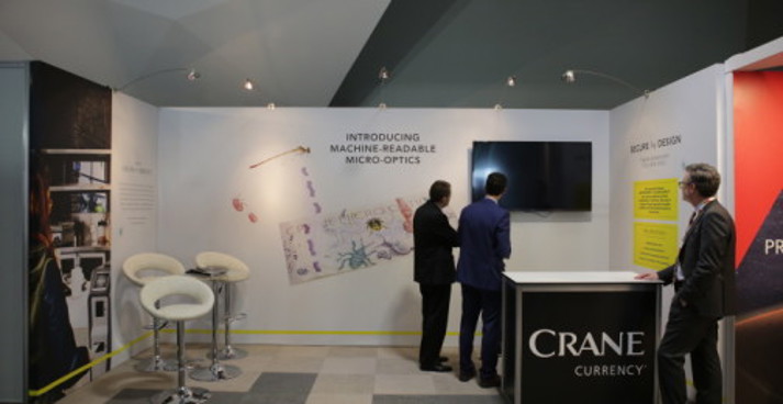 The Crane Currency booth was active with delegates stopping by for meetings and to gather product information.