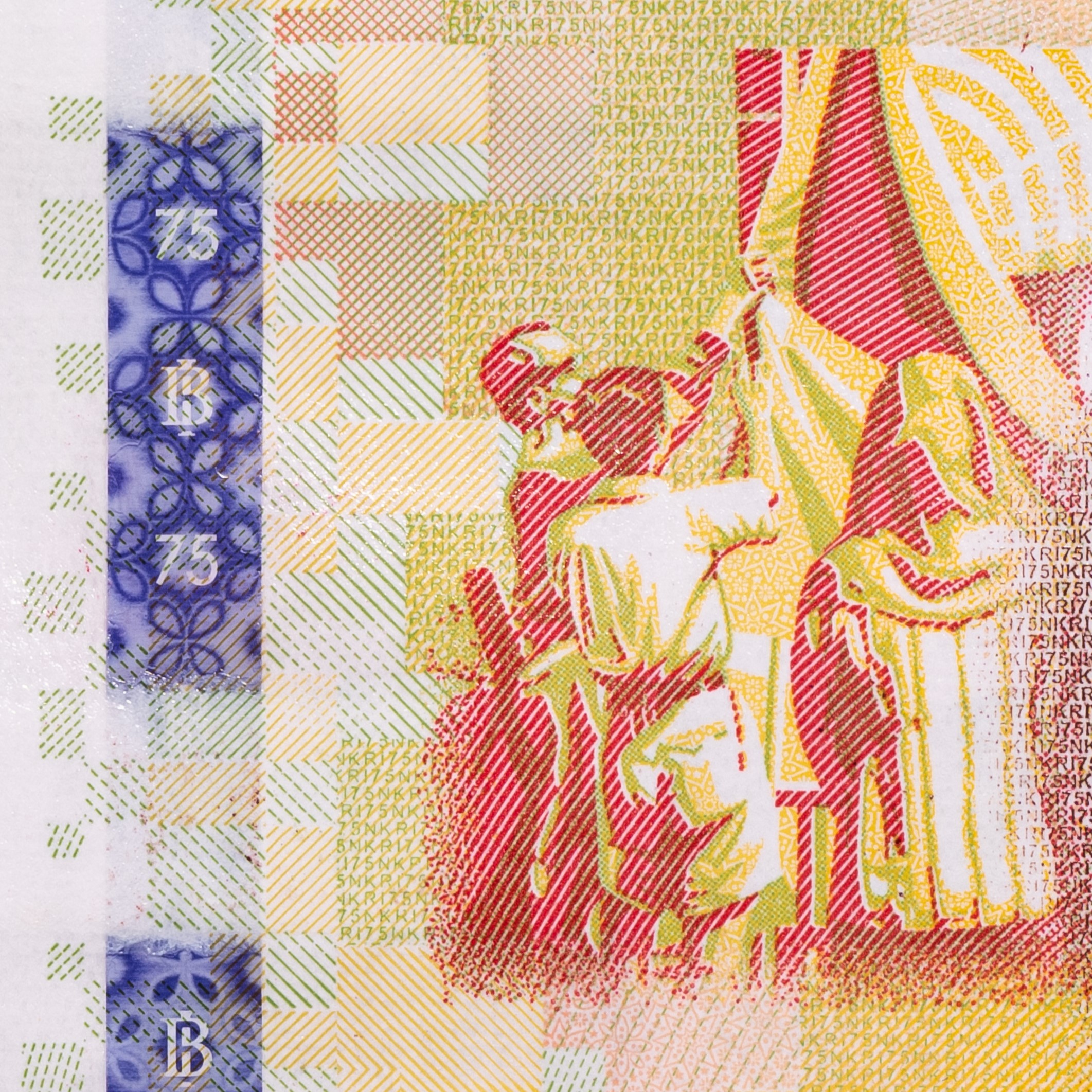 Close up of the 75 000 rupiah RAPID thread